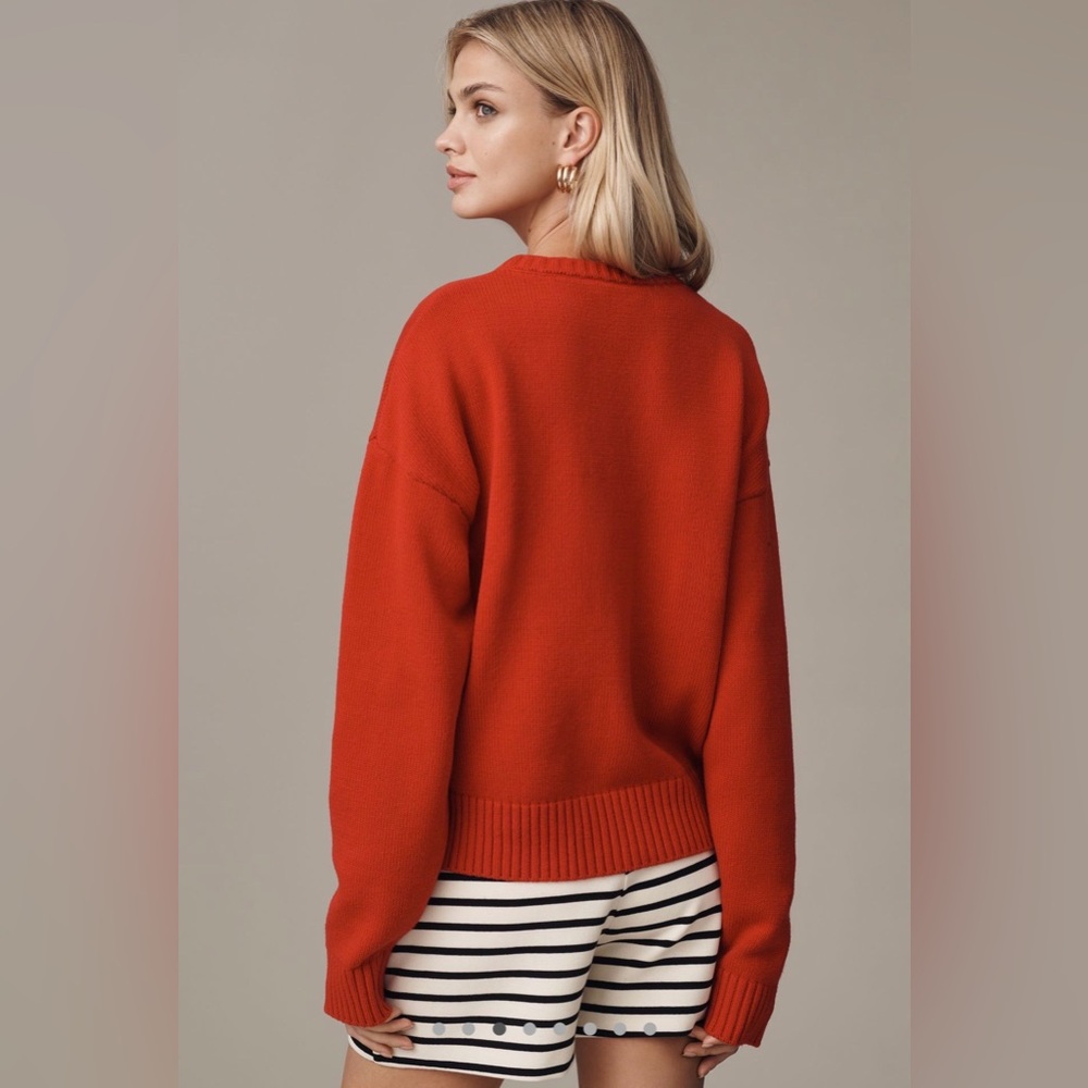 Anthropologie Porridge Jolene Pullover Sweater, SMALL RED NWT - Picture 3 of 6